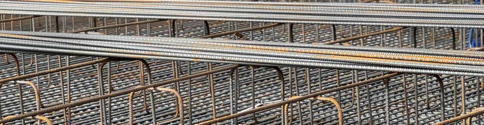 Detail verlegter Stahlbewehrung